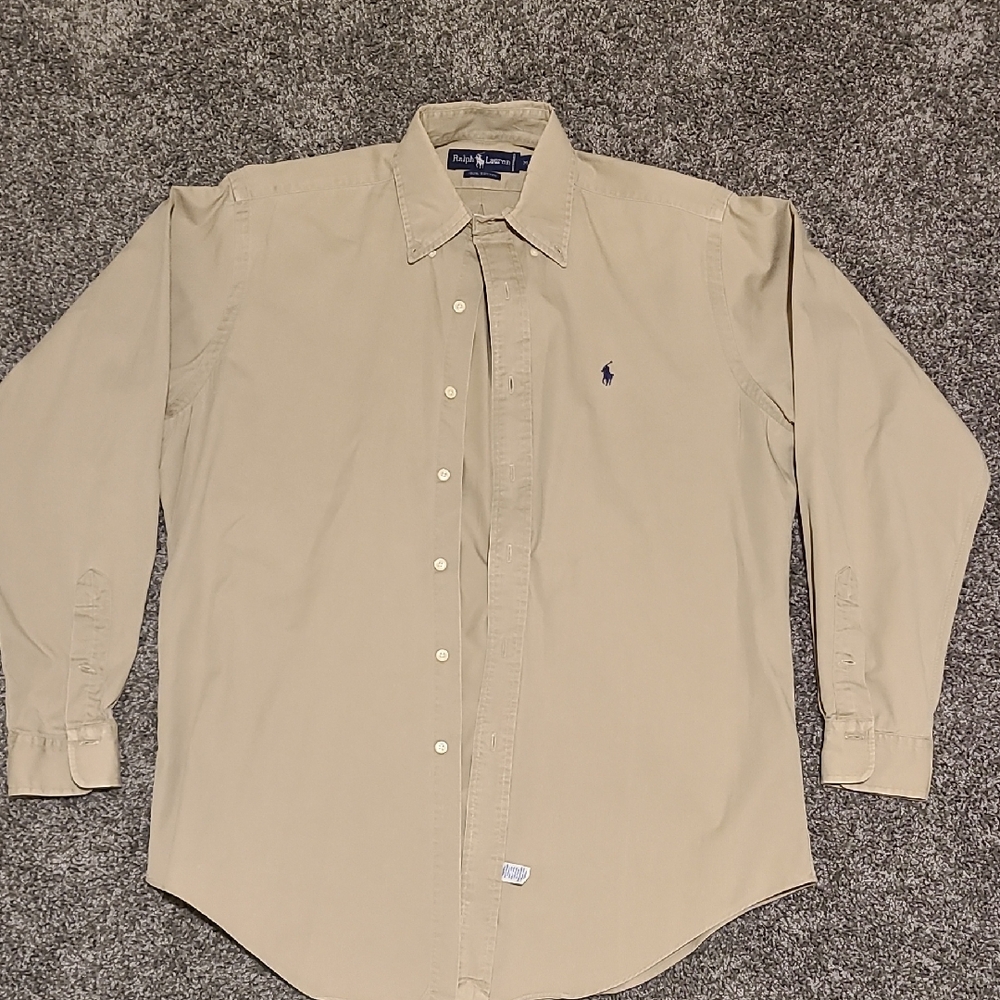 Polo by Ralph Lauren Men's Beige Button Down Shirt